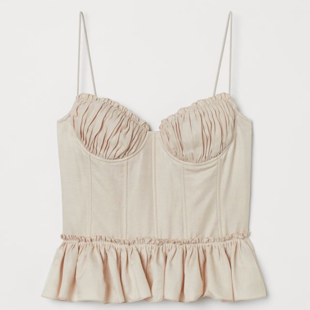 Brock Collection xH&M Linen-blend Corset-style top